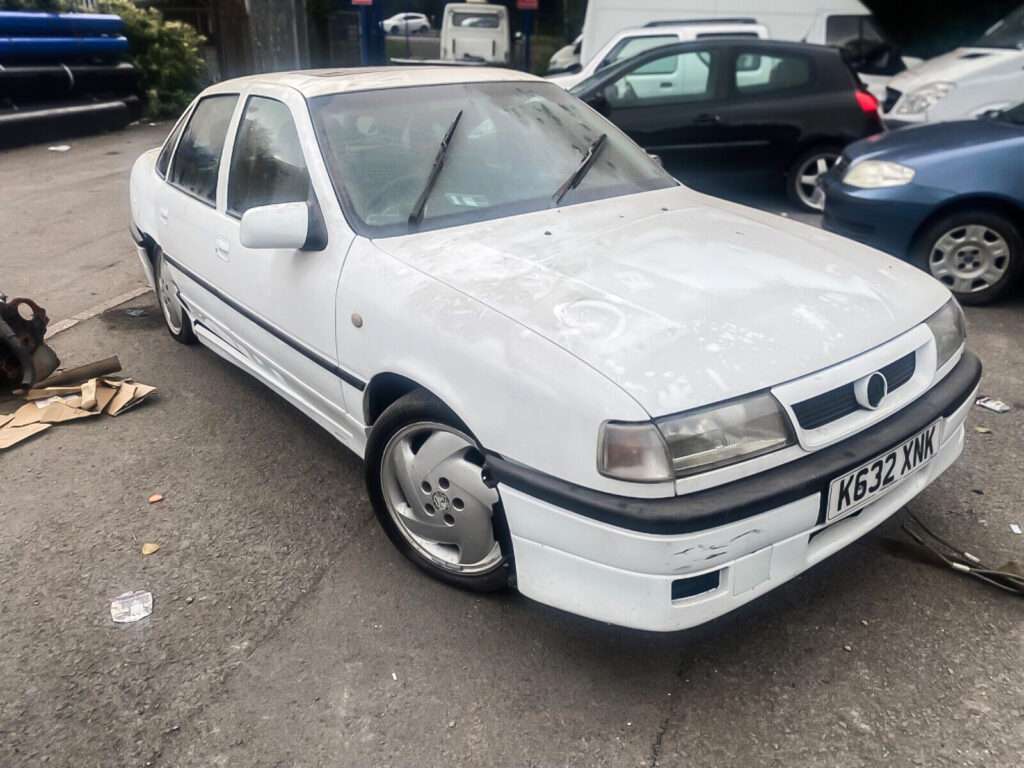 White Vauxhall Cavalier Turbo 4x4, front three-quarter view