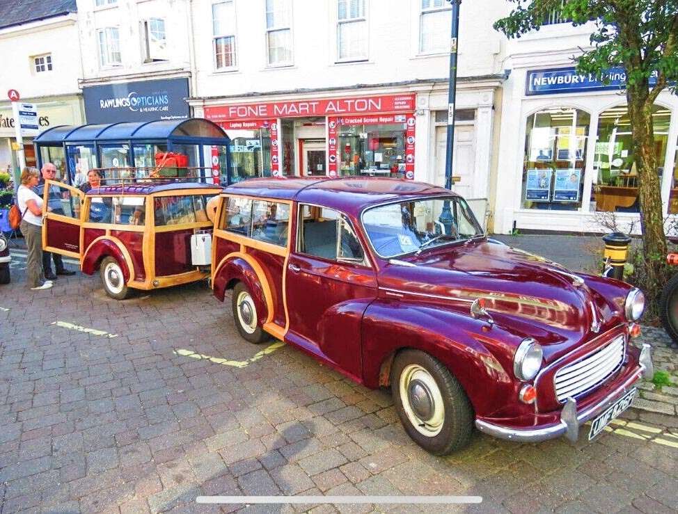 Morris Traveller and matching trailer