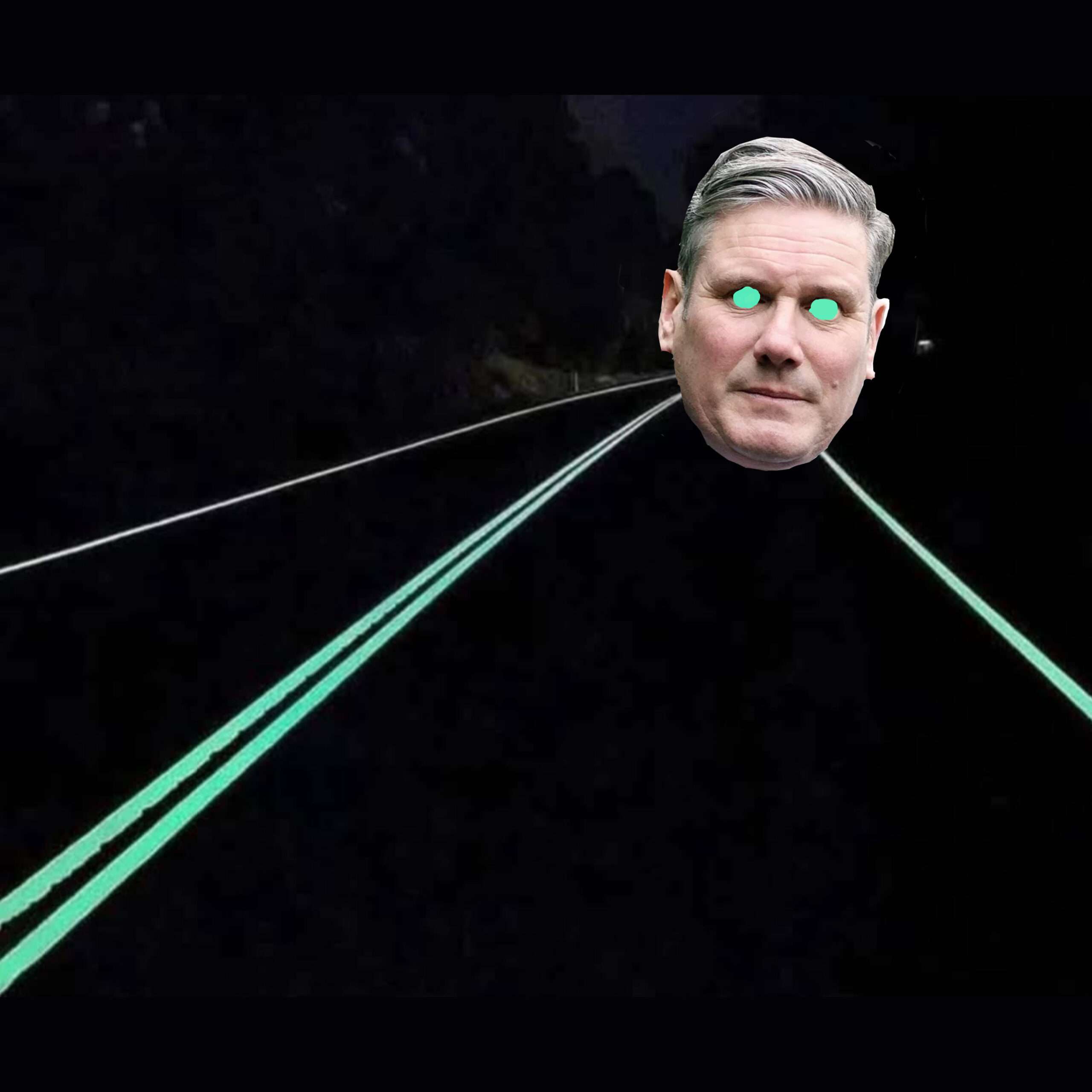 FUNNY: Skid mark Starmer promotes Glow Stick roads