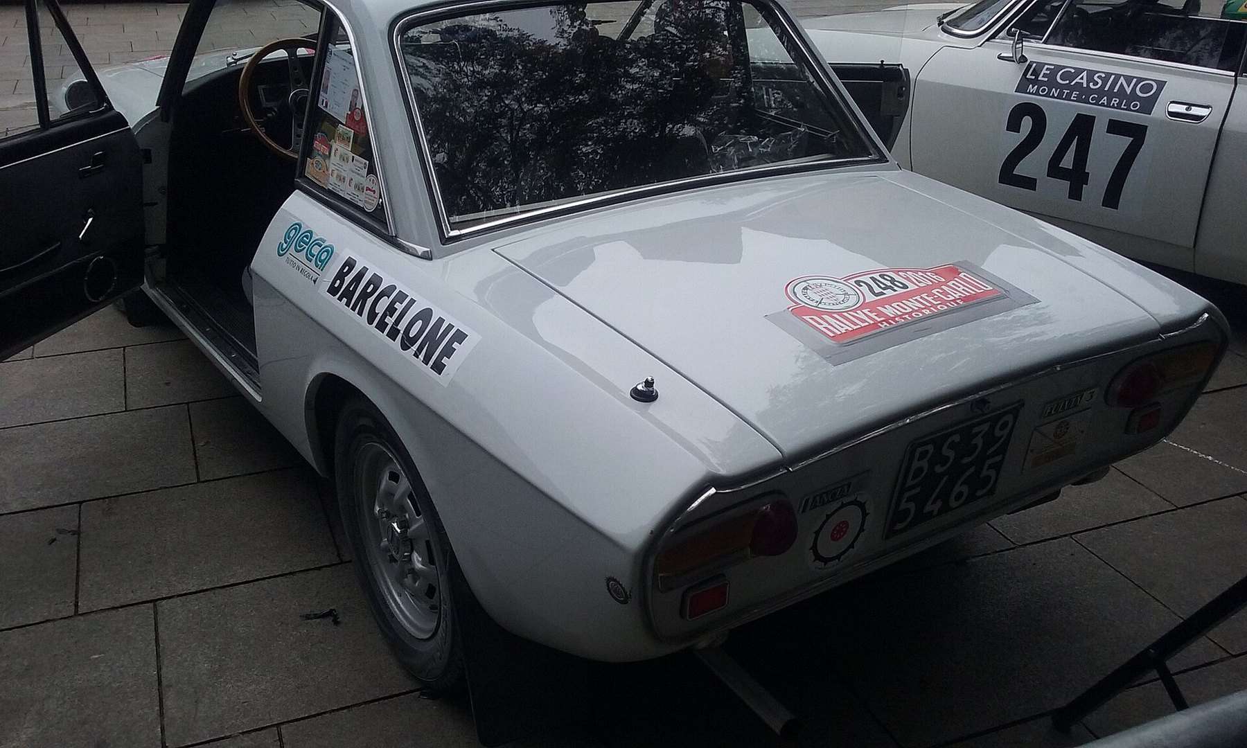 Lancia Fulvia Coupé 1.3 S viewed from the front at a historic rally