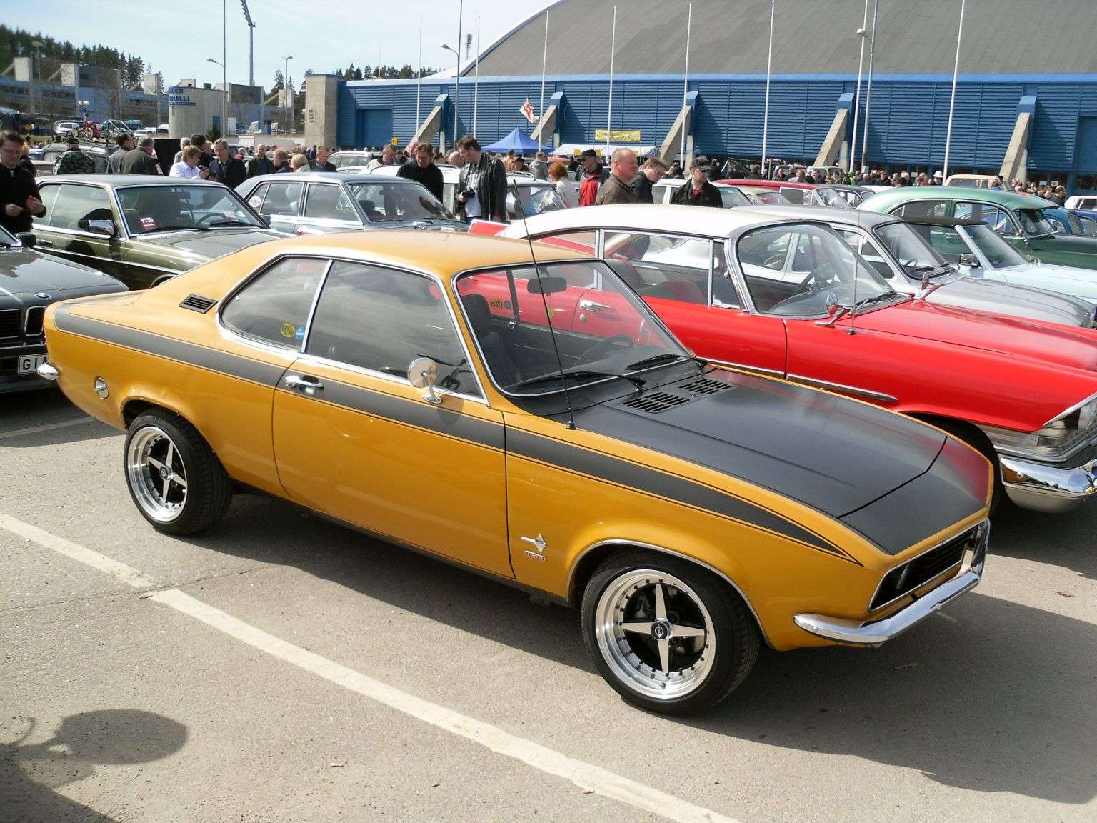 Opel Manta A coupe at a classic-car gathering