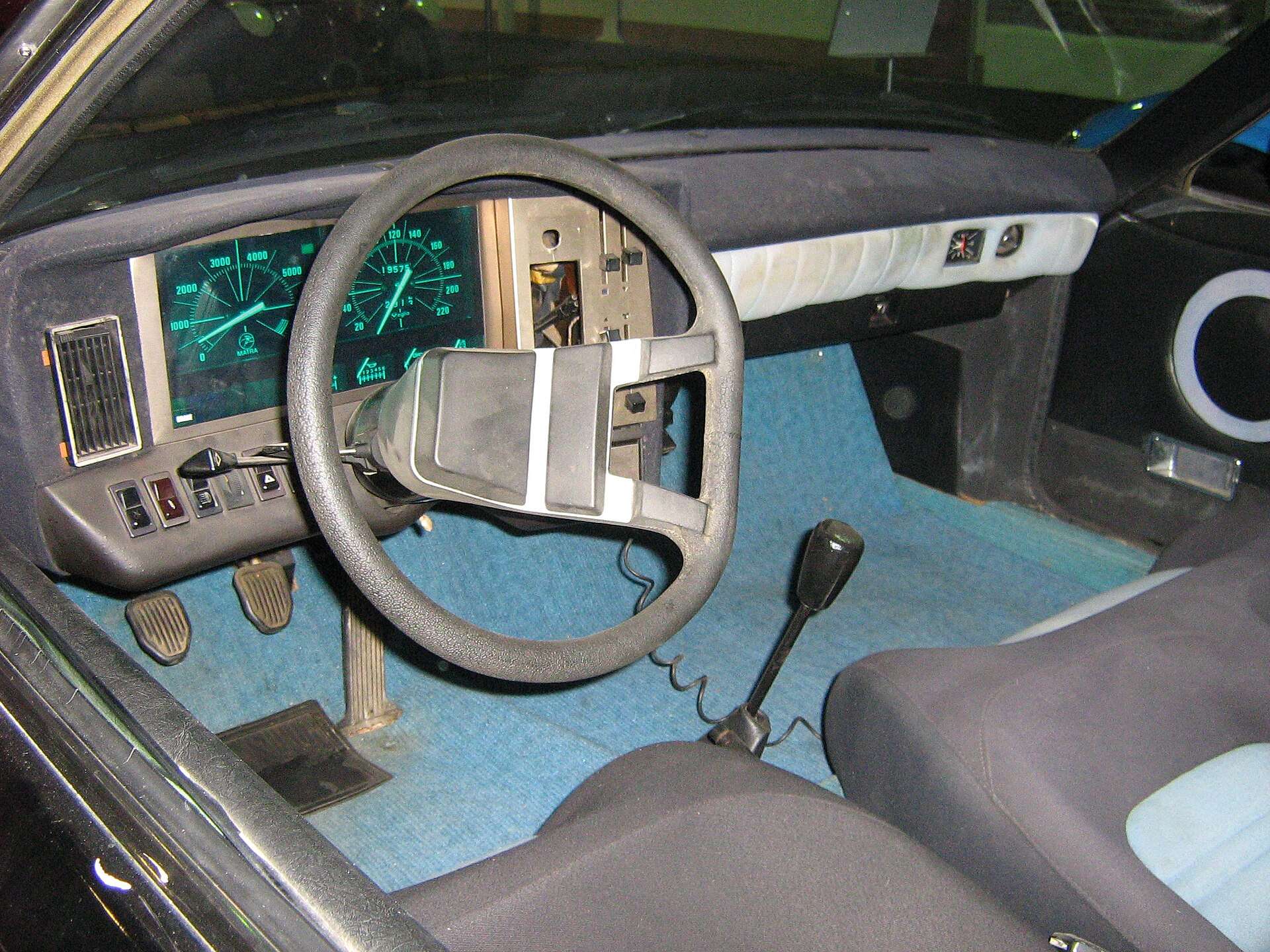 Matra-Simca Bagheera dashboard and three-abreast cabin