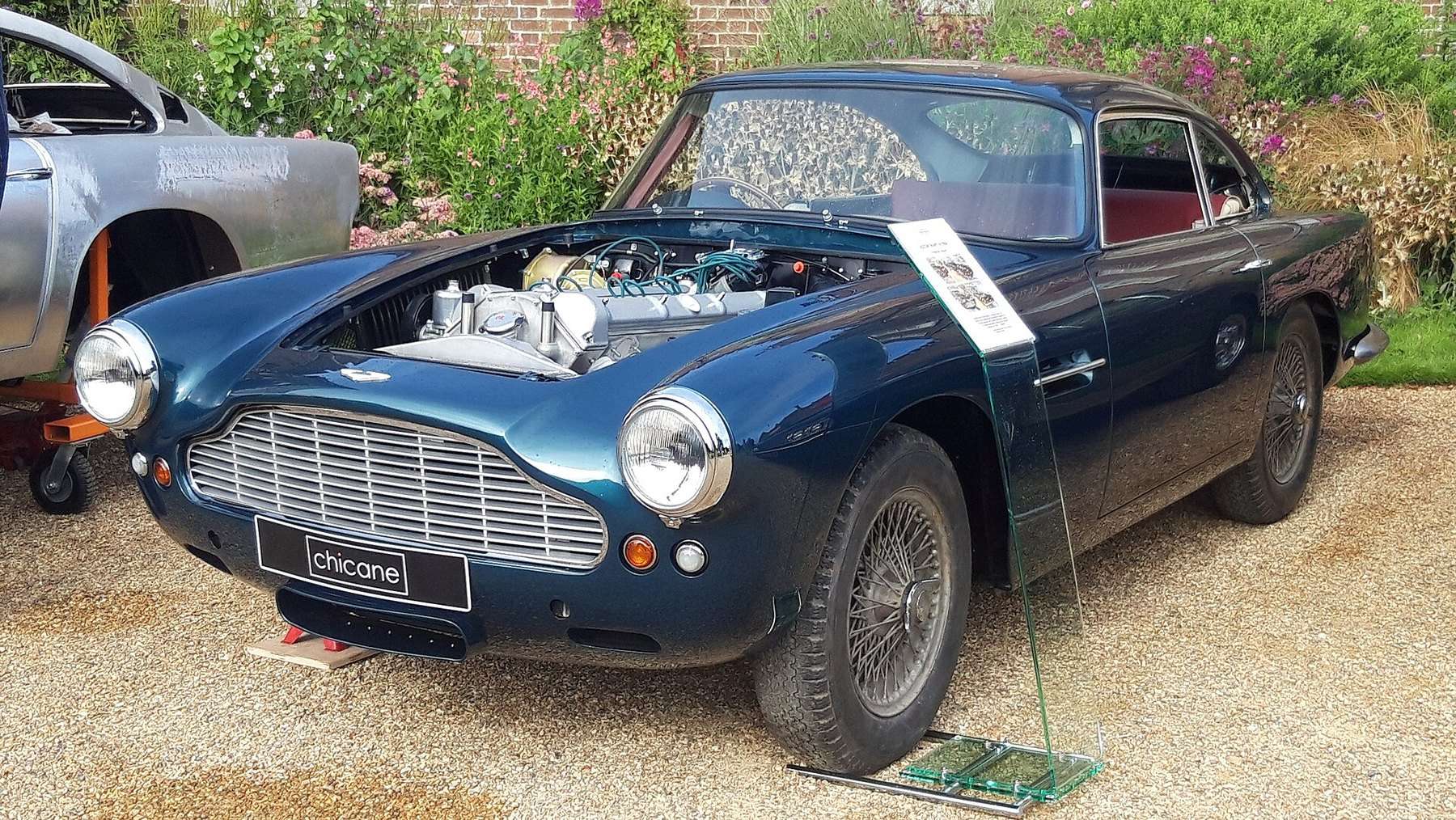 Aston Martin DB4 undergoing structural restoration