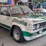 1976 Fiat 131 Abarth viewed from the front three-quarter angle