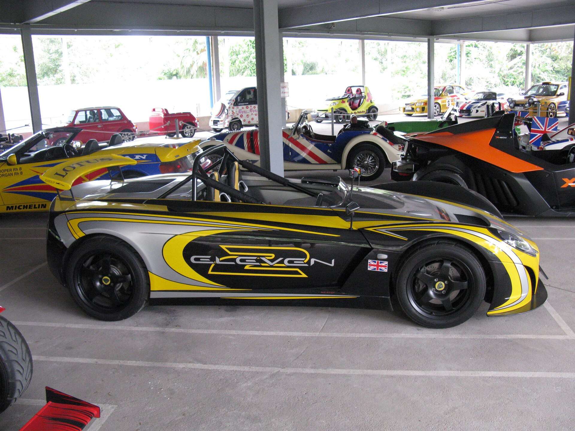 Lotus 2-Eleven in track specification at a motor show