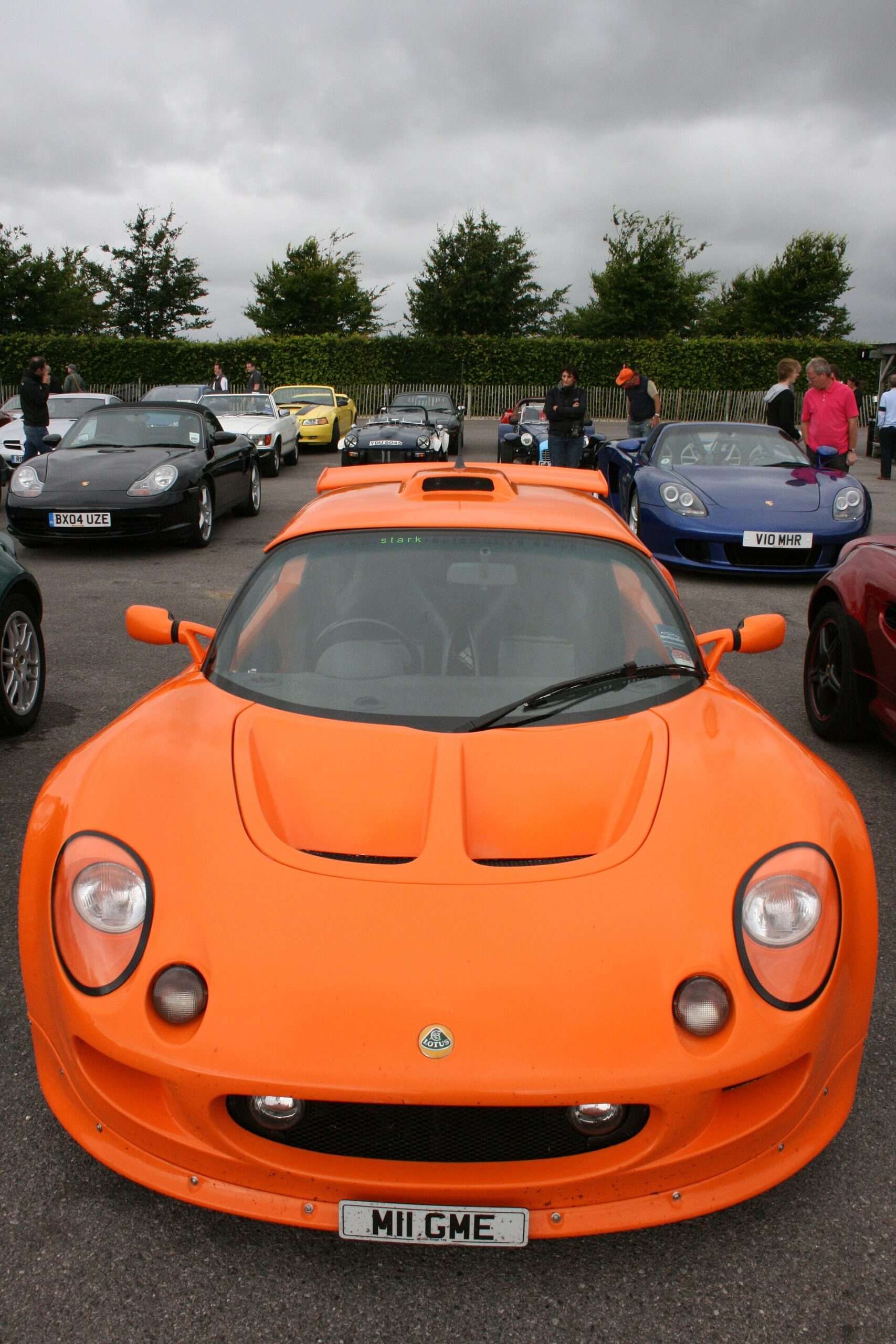 Orange Lotus Exige S1 front view