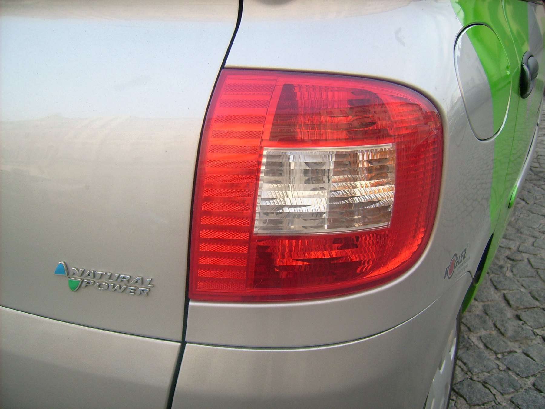 Fiat Multipla Natural Power badge and rear light detail