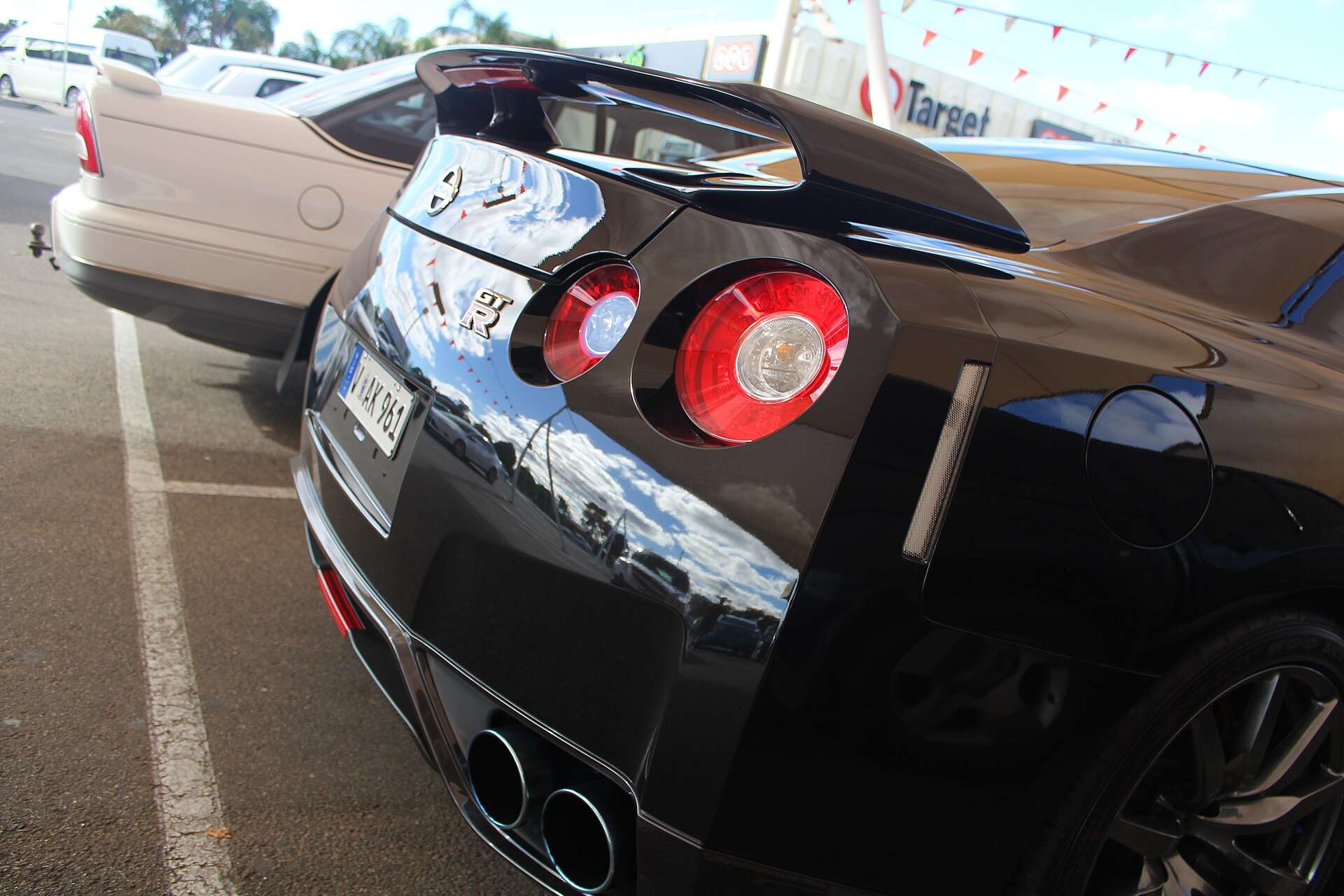 Black Nissan GT-R R35 Black Edition front three-quarter view