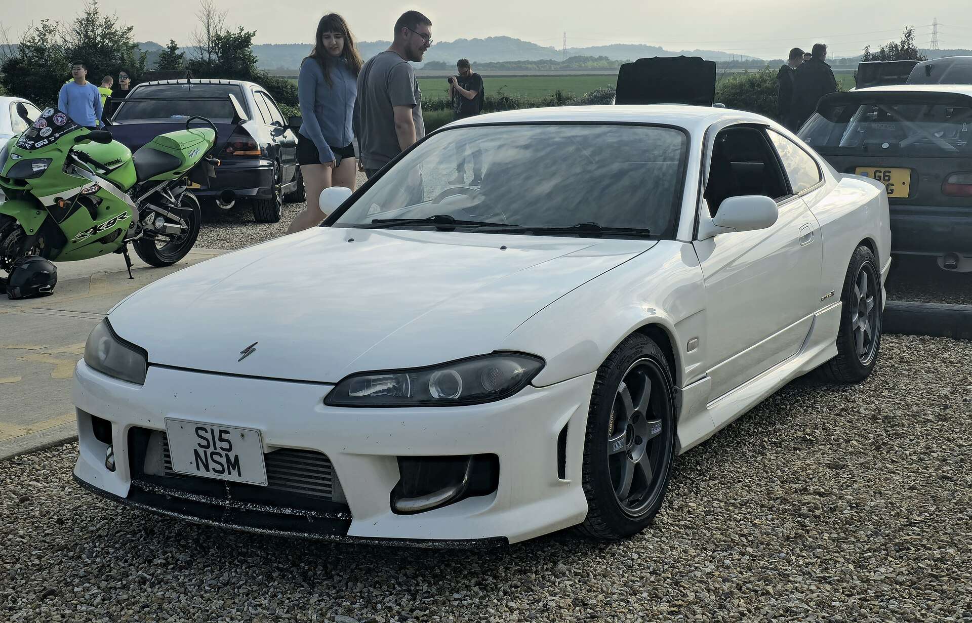 White Nissan Silvia S15 Spec R front three-quarter view