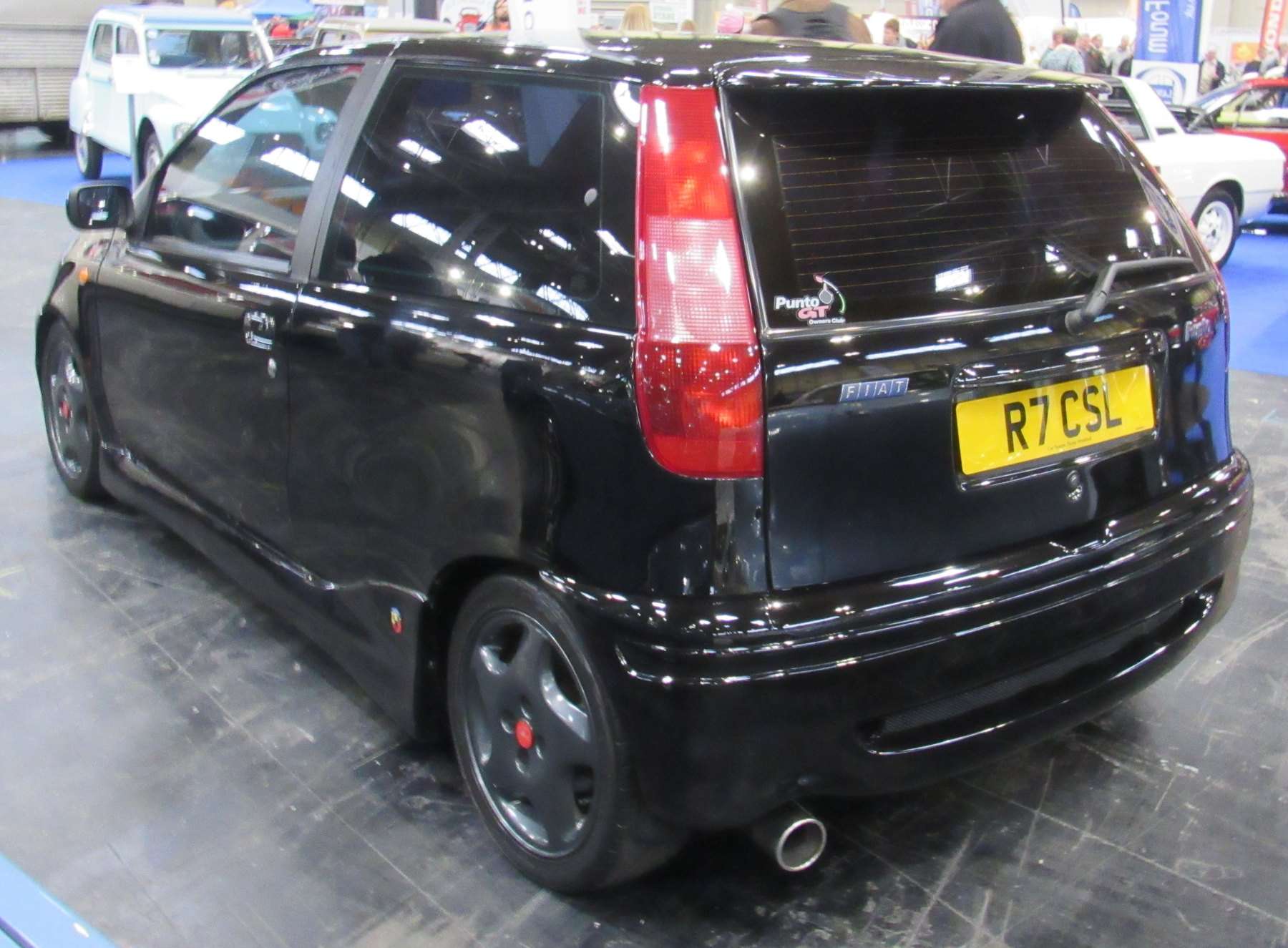 Black 1998 Fiat Punto GT viewed from the rear three-quarter angle