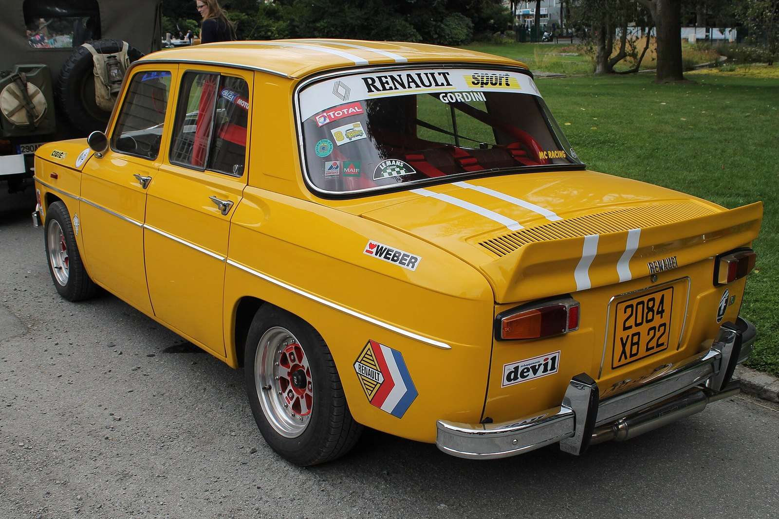 Renault 8 Gordini historic rally car rear view