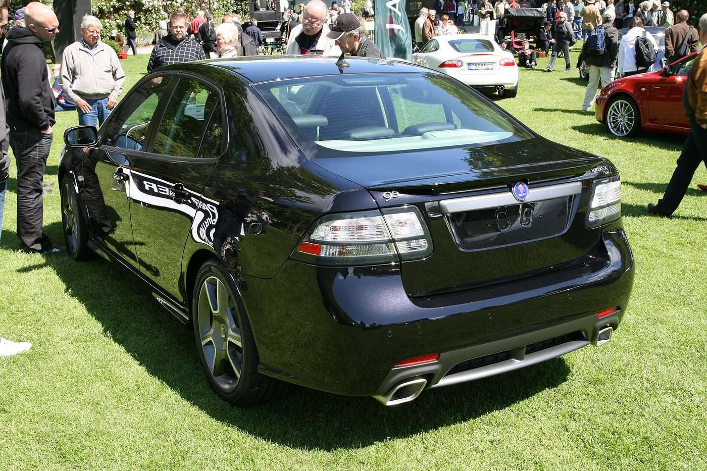 Saab 9-3 Turbo X rear three-quarter view