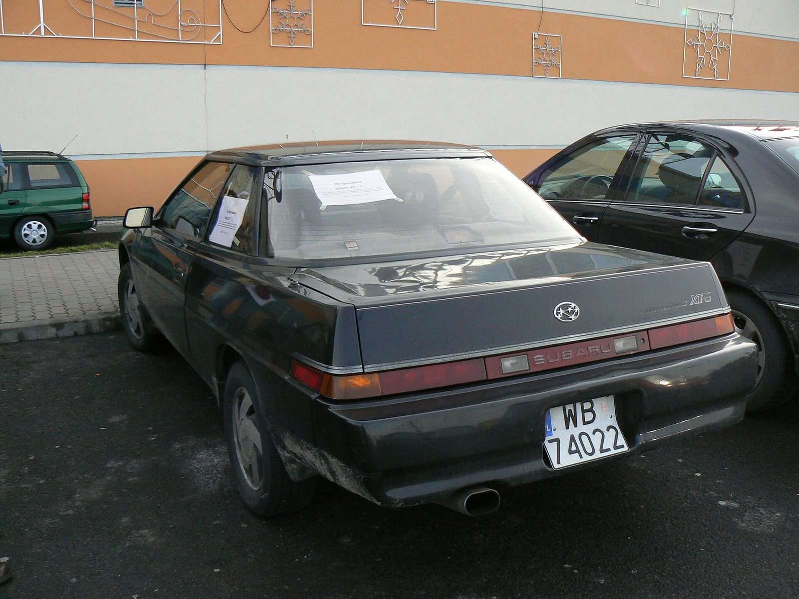 Rear three-quarter view of a Subaru XT6