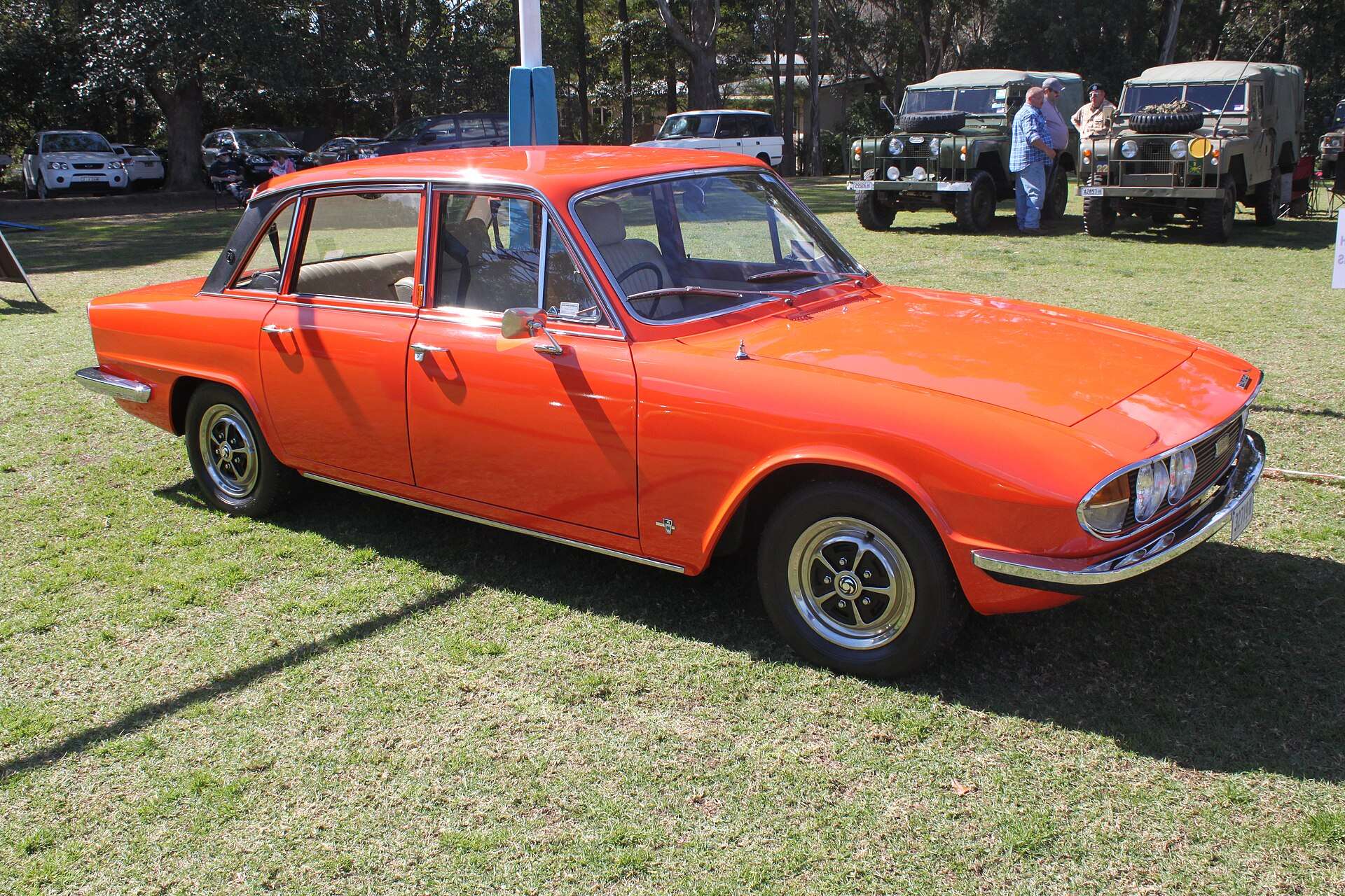Red 1973 Triumph 2500 Mk2 saloon front three-quarter view