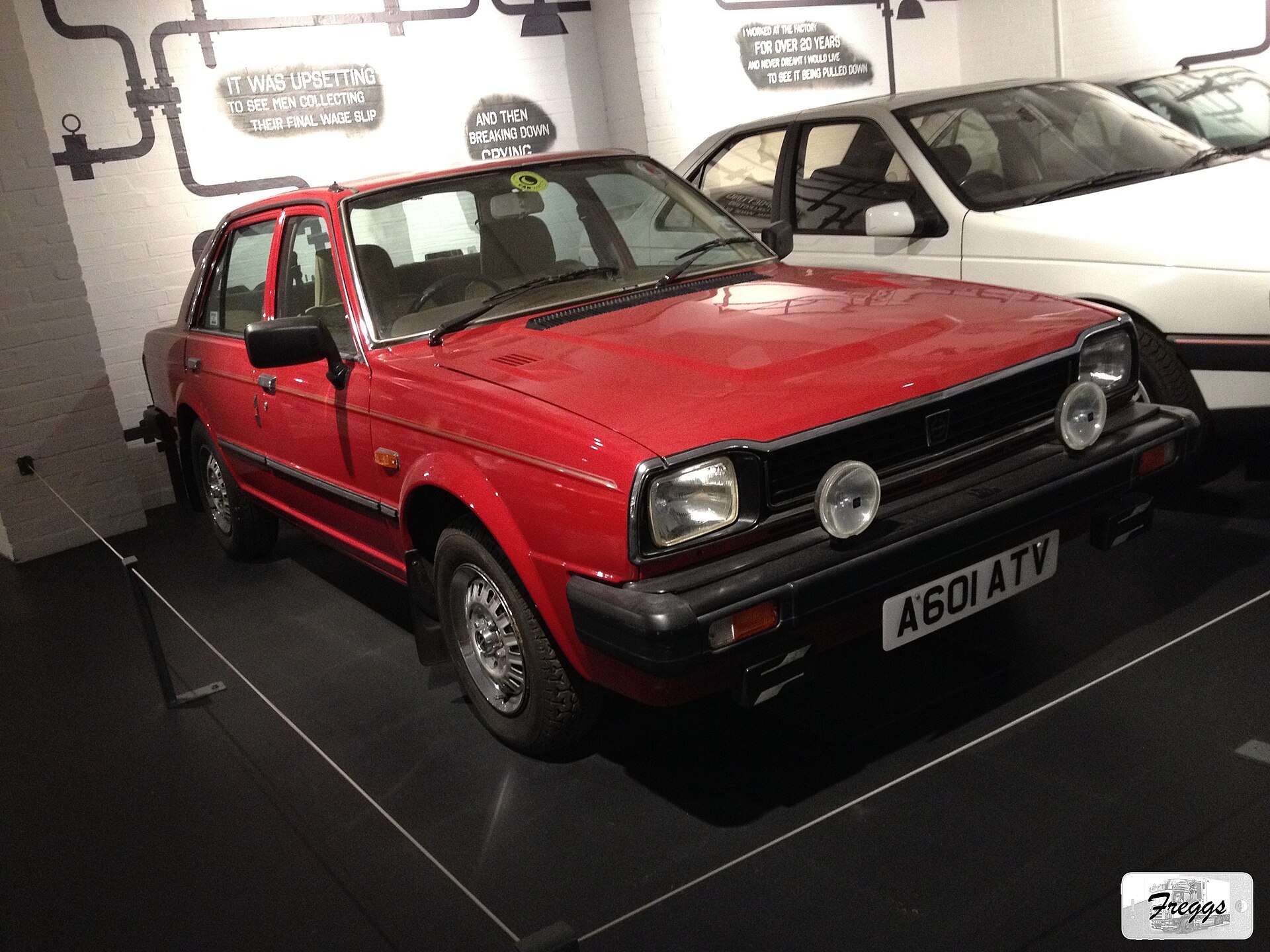 Red Triumph Acclaim displayed at Coventry Transport Museum
