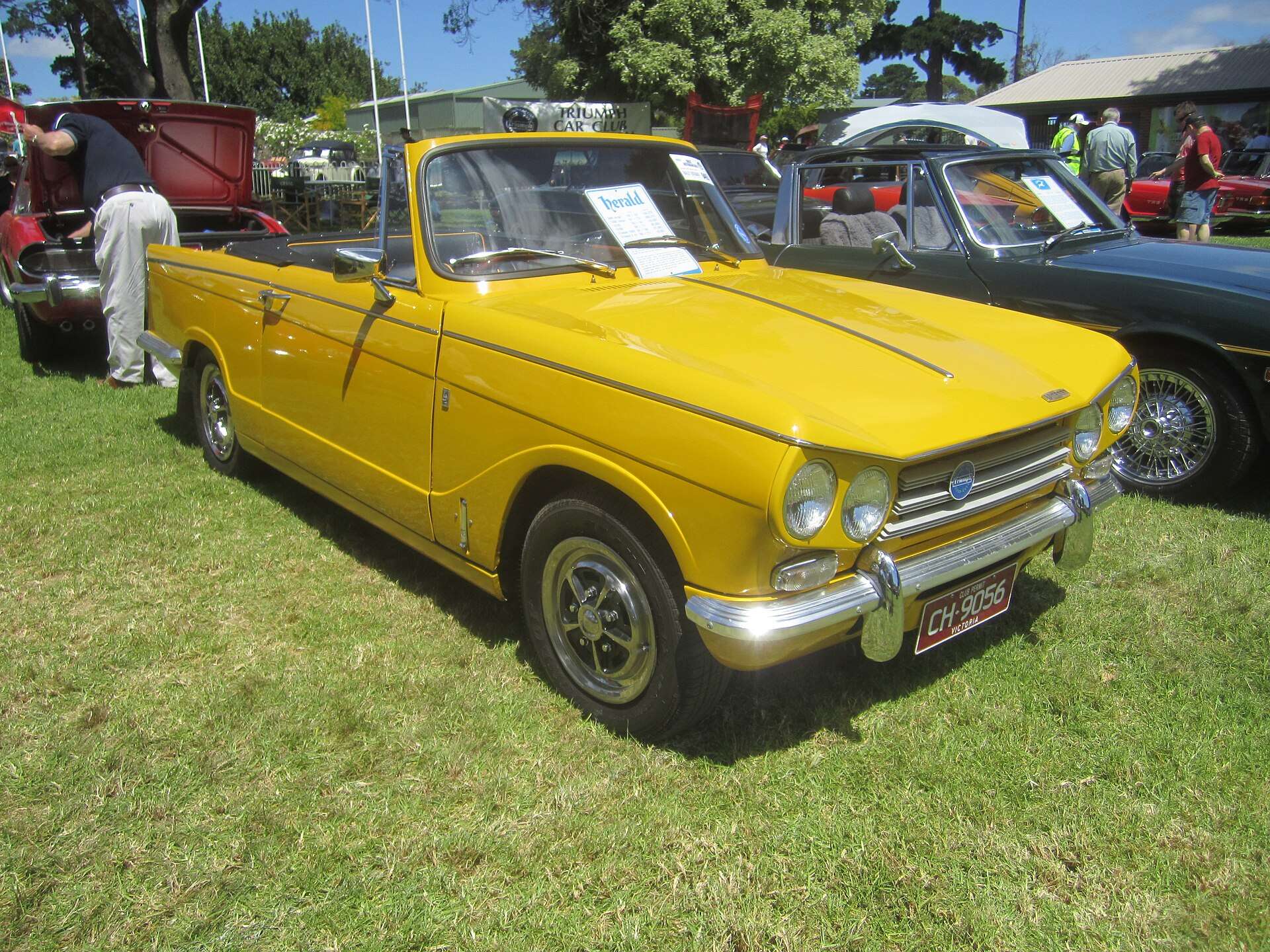 Yellow 1969 Triumph Vitesse Mk2 convertible