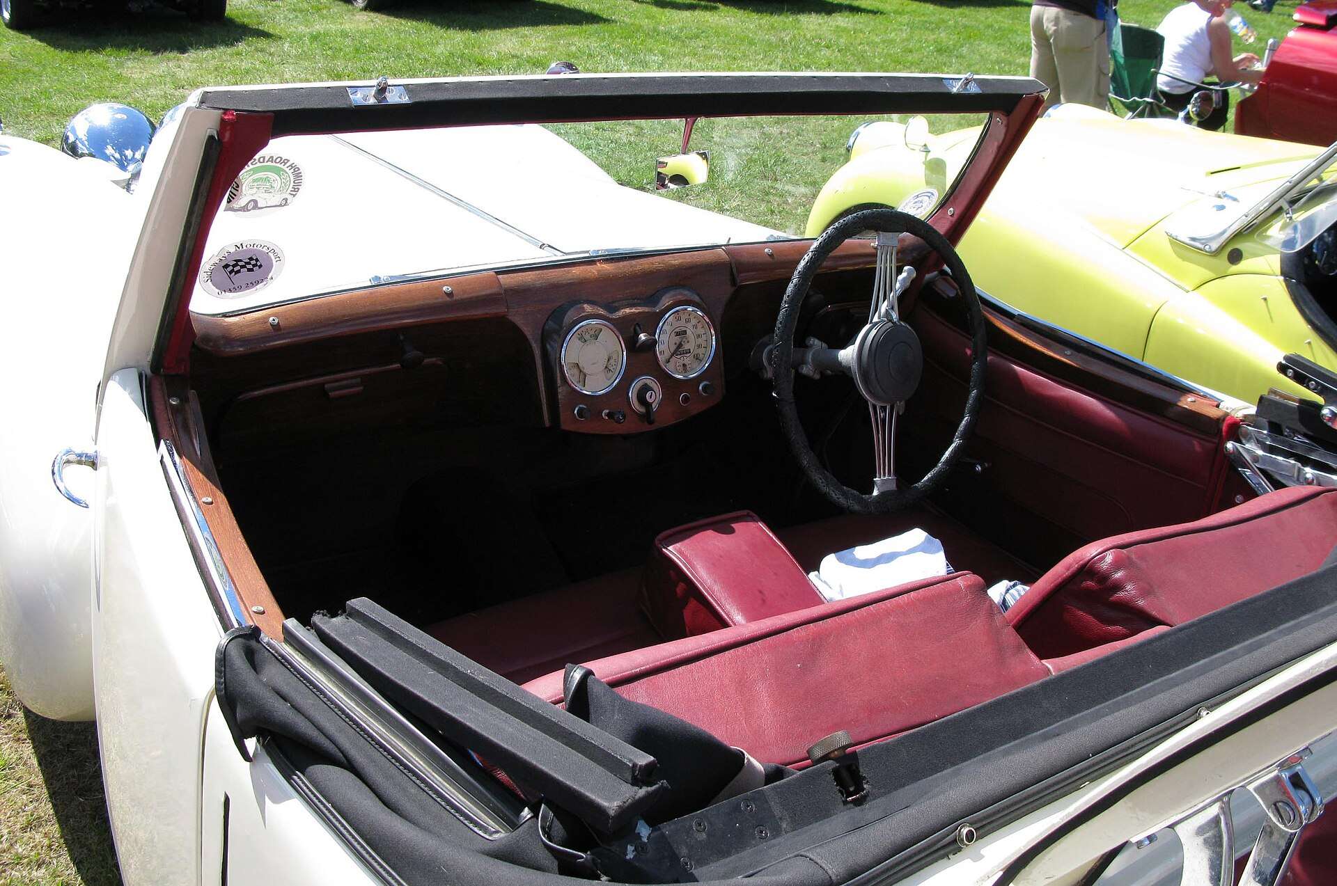 Triumph Roadster dashboard and front bench seat