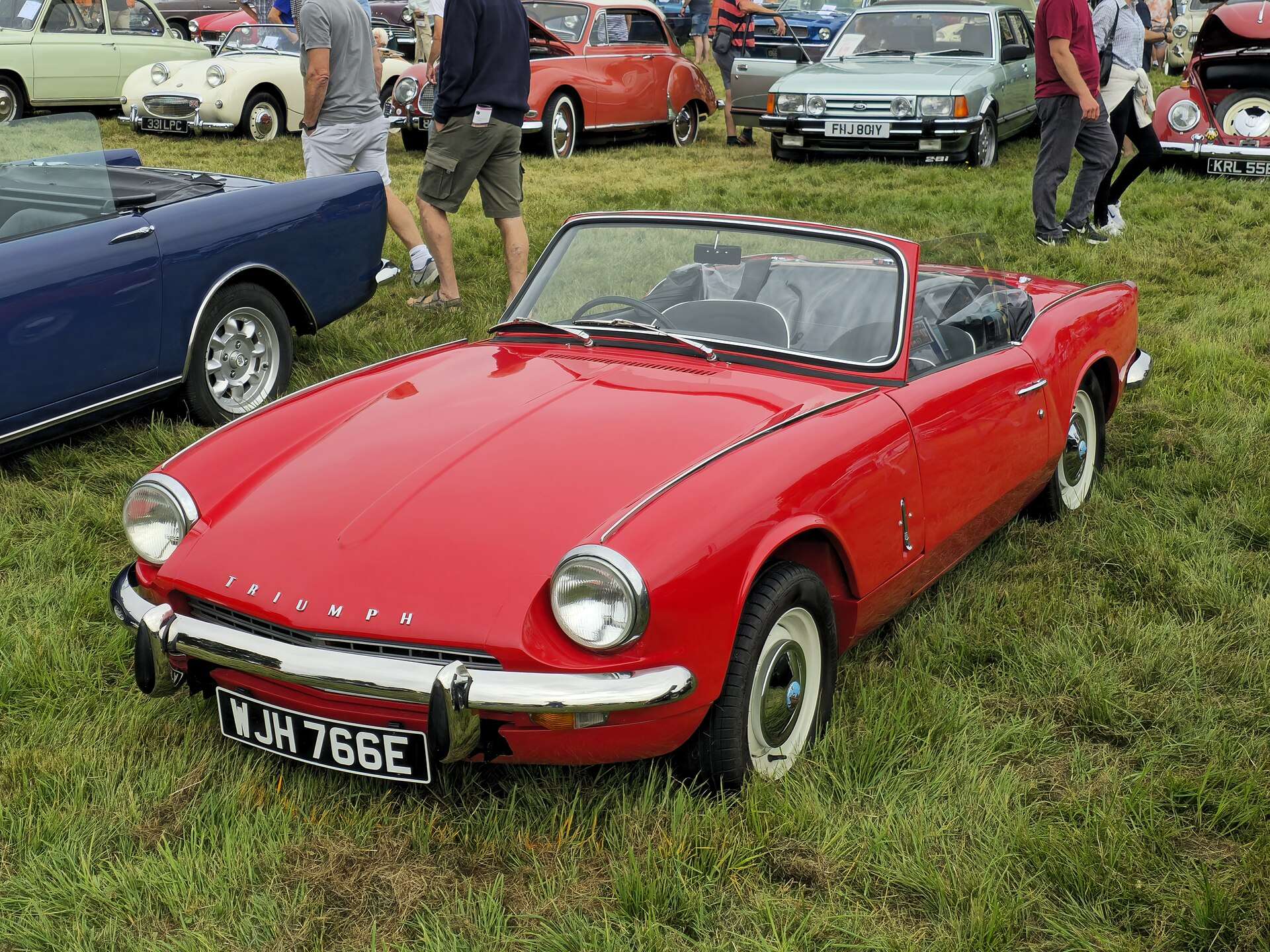 Red 1967 Triumph Spitfire Mk3 front three-quarter view