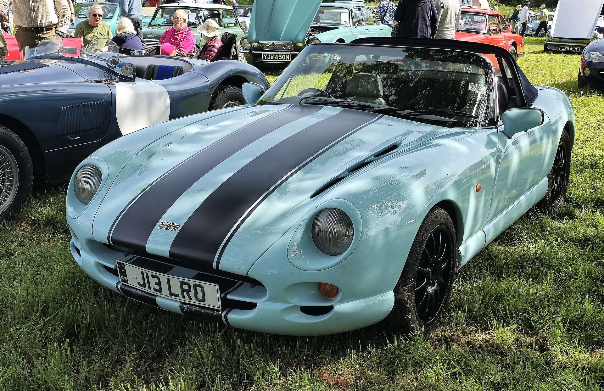 Blue TVR Chimaera front three-quarter view